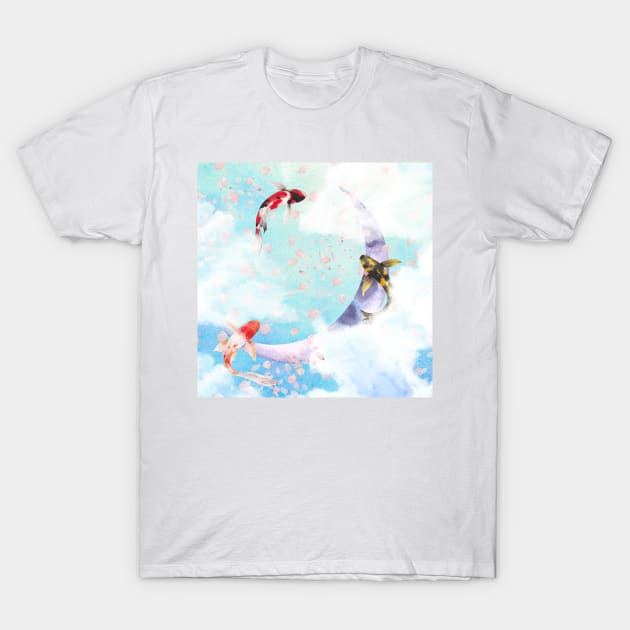 Butterfly Koi Sky T-Shirt by LylaLace Studio